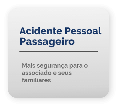 ficha-app Seguro que cobre os custos de passageiro de veículo segurado em caso de acidente. Contempla tratamento médico, invalidez permanente total ou parcial e morte de passageiros.