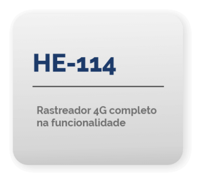 HE-114: Com tecnologia 4G-Cat1, o HE-114 é um moderno rastreador que não exige um SIM Card específico. Completo em sua funcionalidade, possui 1 entrada e 1 saída digitais.